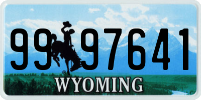 WY license plate 9997641