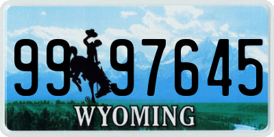 WY license plate 9997645