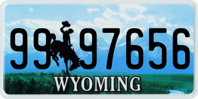 WY license plate 9997656