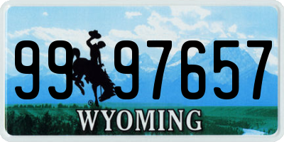 WY license plate 9997657