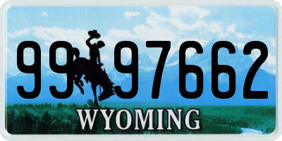 WY license plate 9997662