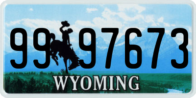 WY license plate 9997673