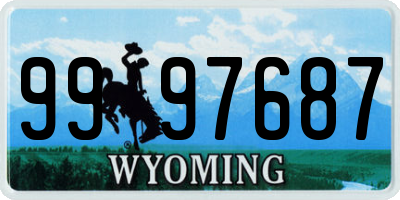 WY license plate 9997687