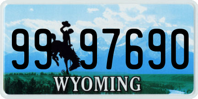 WY license plate 9997690