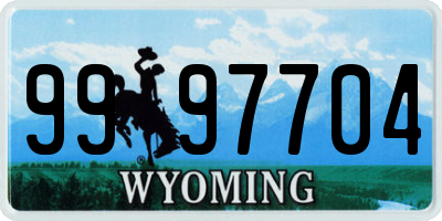 WY license plate 9997704