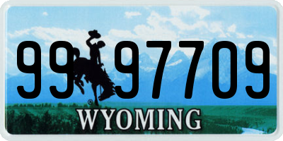 WY license plate 9997709