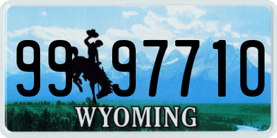 WY license plate 9997710