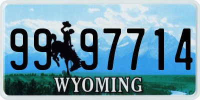 WY license plate 9997714