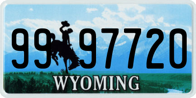 WY license plate 9997720