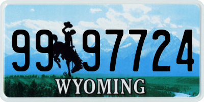 WY license plate 9997724