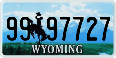 WY license plate 9997727