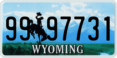 WY license plate 9997731