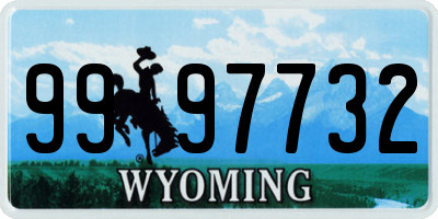 WY license plate 9997732