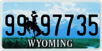 WY license plate 9997735