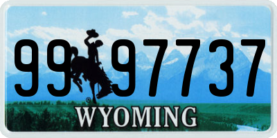 WY license plate 9997737