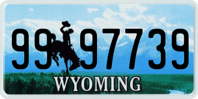 WY license plate 9997739