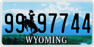 WY license plate 9997744