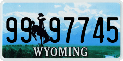 WY license plate 9997745