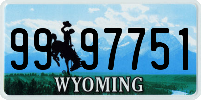 WY license plate 9997751