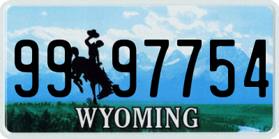 WY license plate 9997754