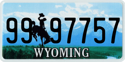 WY license plate 9997757