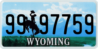 WY license plate 9997759
