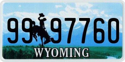 WY license plate 9997760