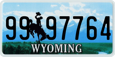 WY license plate 9997764