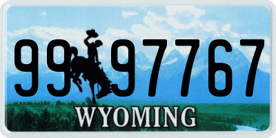 WY license plate 9997767