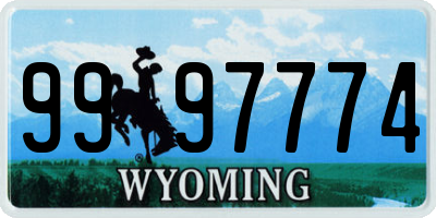 WY license plate 9997774