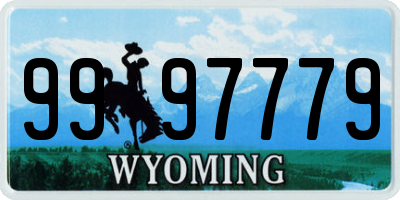 WY license plate 9997779