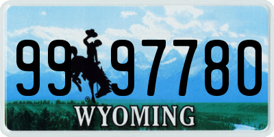 WY license plate 9997780