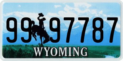 WY license plate 9997787