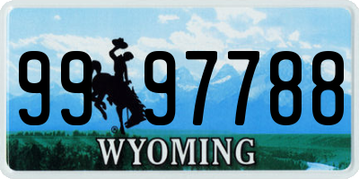 WY license plate 9997788