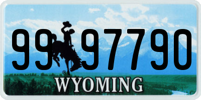 WY license plate 9997790