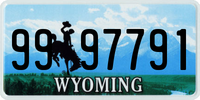 WY license plate 9997791