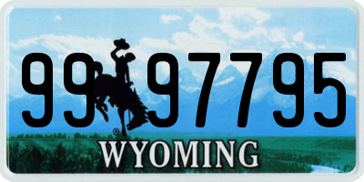 WY license plate 9997795