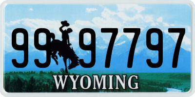 WY license plate 9997797