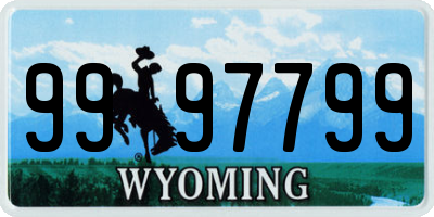 WY license plate 9997799