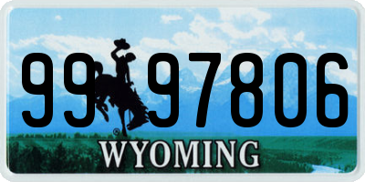 WY license plate 9997806