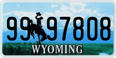 WY license plate 9997808