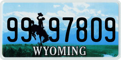 WY license plate 9997809