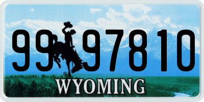 WY license plate 9997810