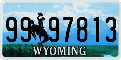 WY license plate 9997813