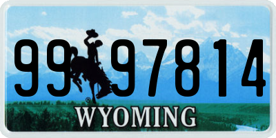 WY license plate 9997814