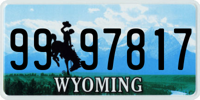 WY license plate 9997817