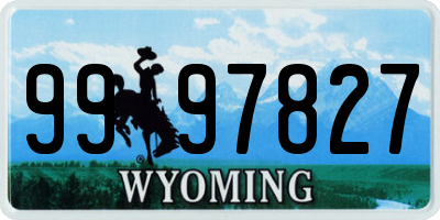 WY license plate 9997827