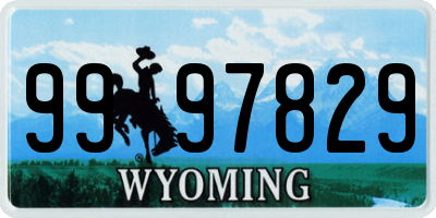 WY license plate 9997829