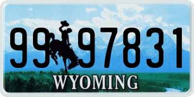 WY license plate 9997831