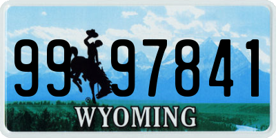 WY license plate 9997841